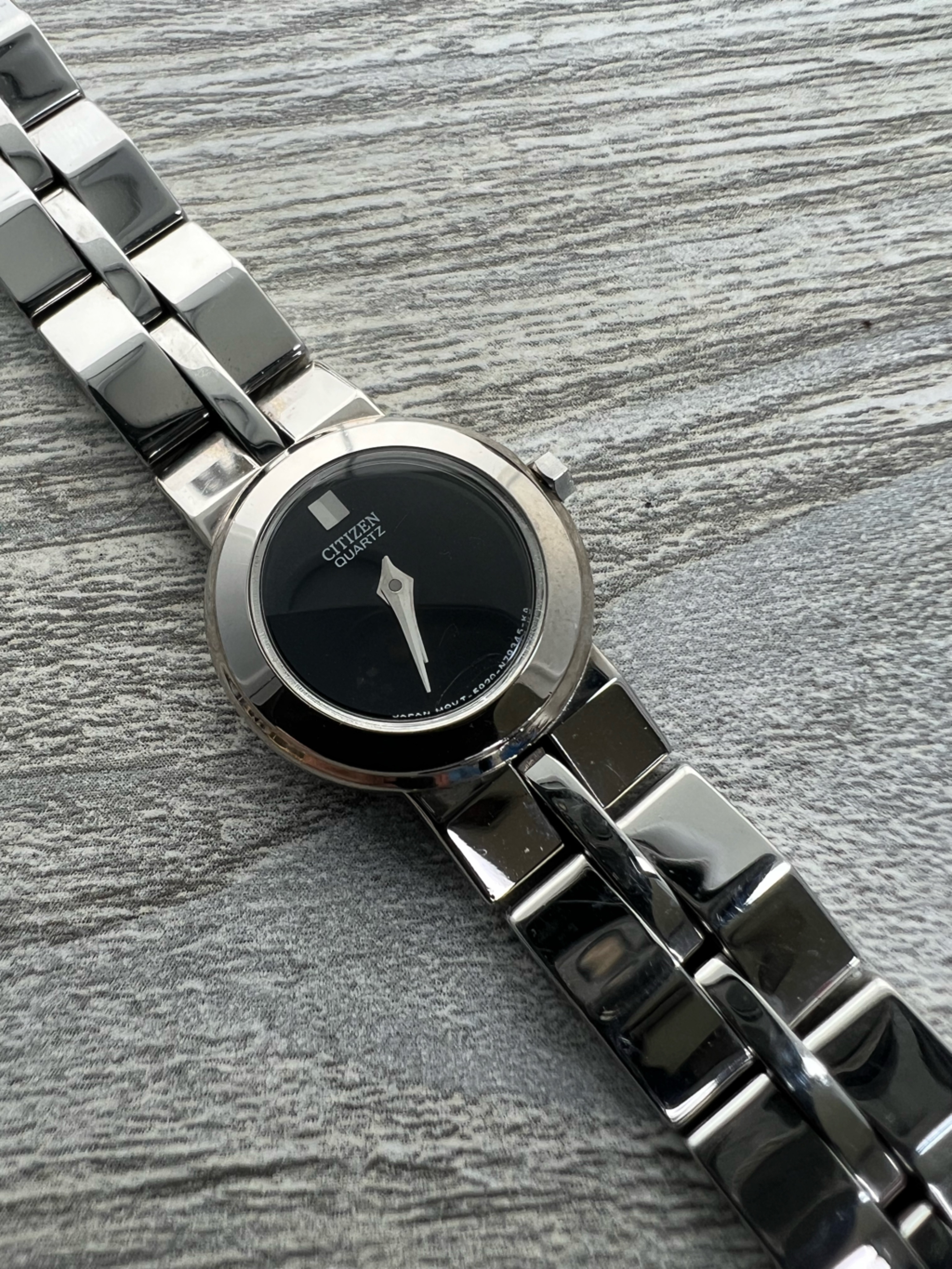 Citizen Silver Stainless Ladies Steel Watch With Black Dial